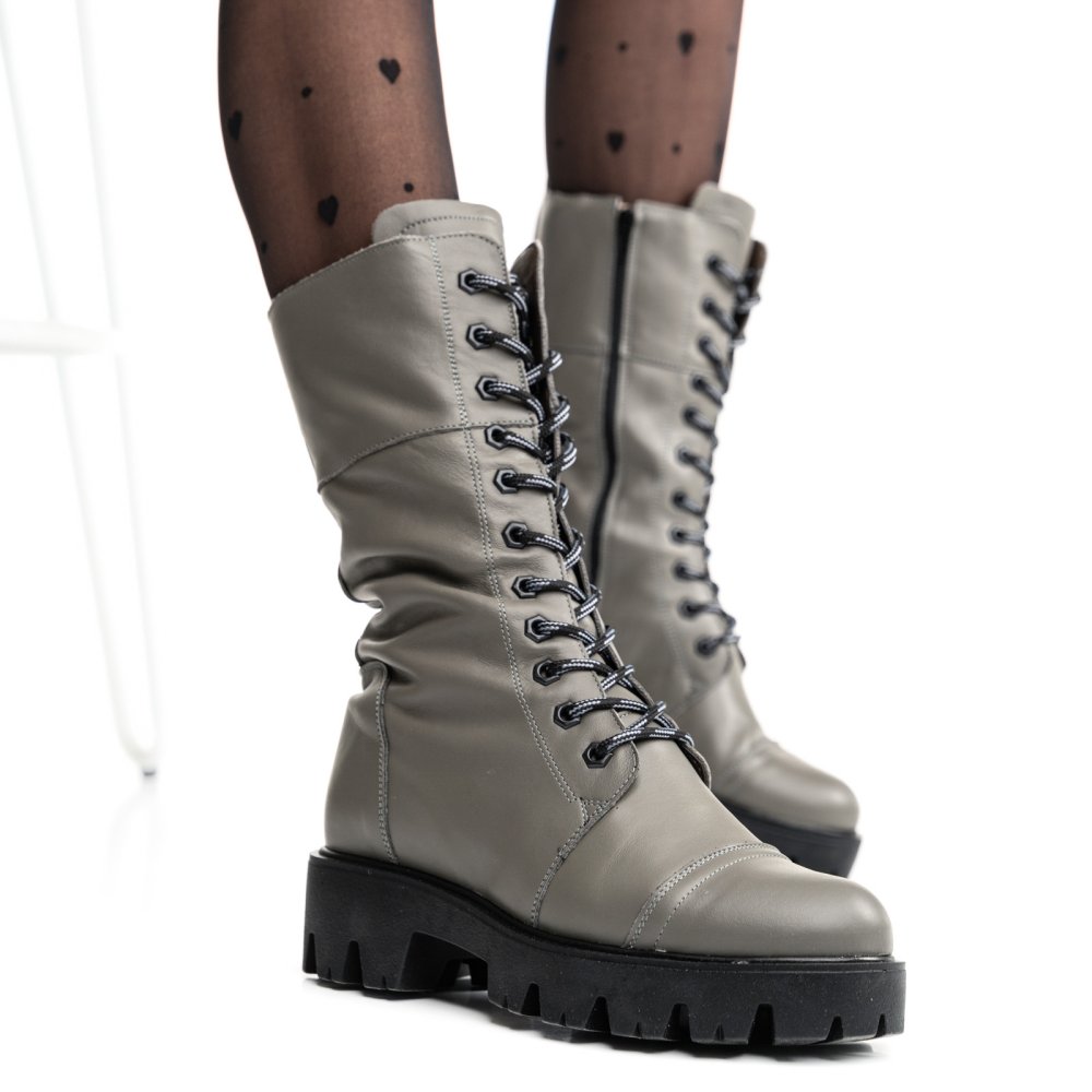 CIZME GRI PIELE NATURALA 1PC90