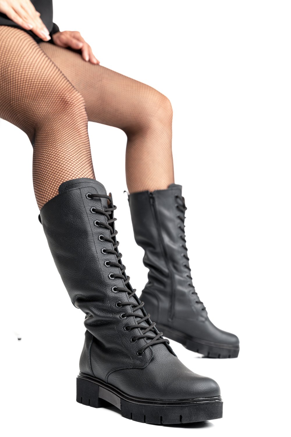 CIZME NEGRE PIELE NATURALA 8PC00