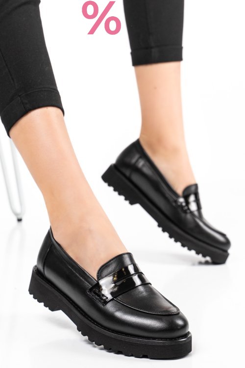 Mocasini negri piele naturala 2pc21648np