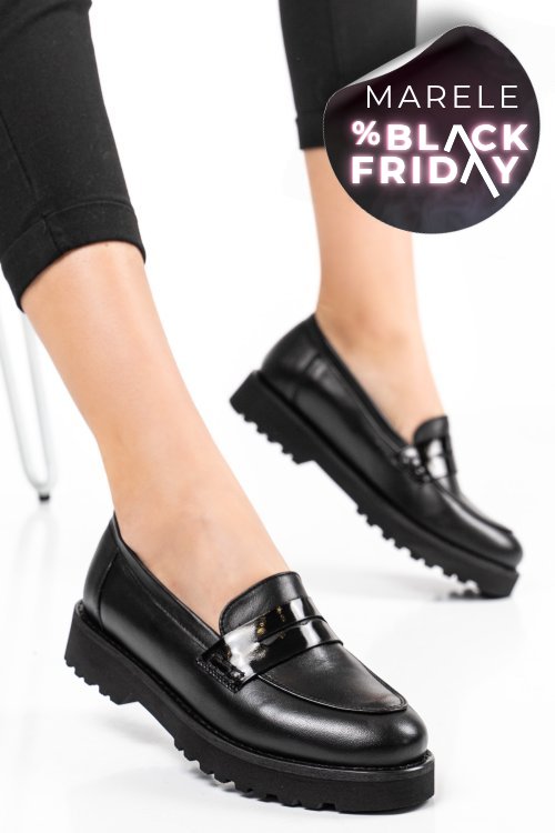 Mocasini negri piele naturala 2pc21648np