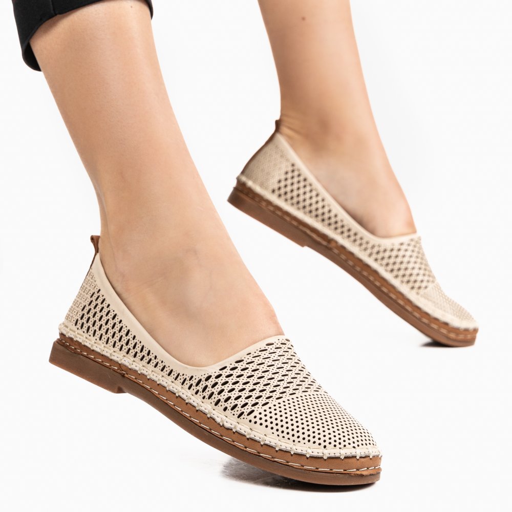 ESPADRILE CREM PIELE NATURALA 4PC25-1