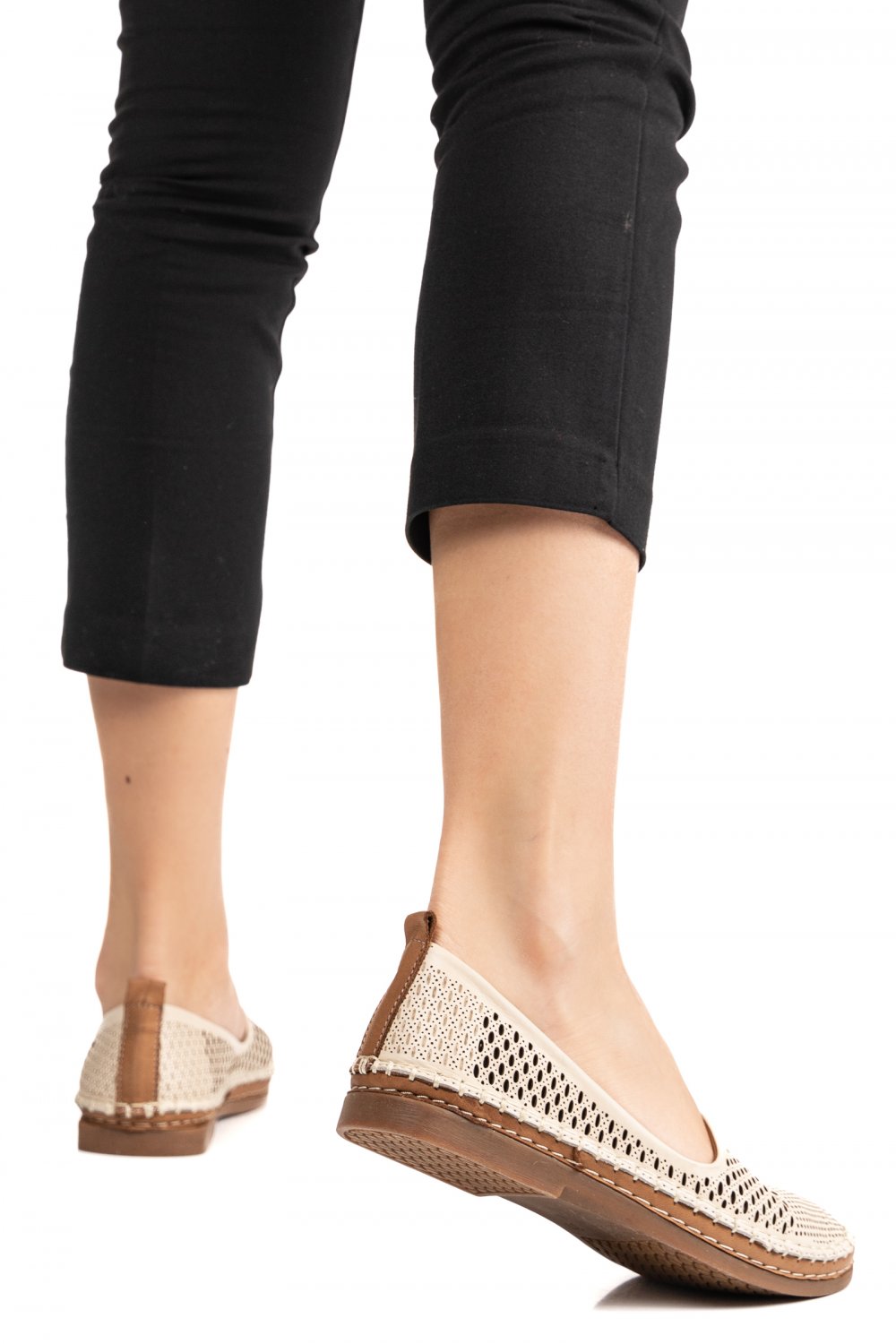 ESPADRILE CREM PIELE NATURALA 4PC25-1