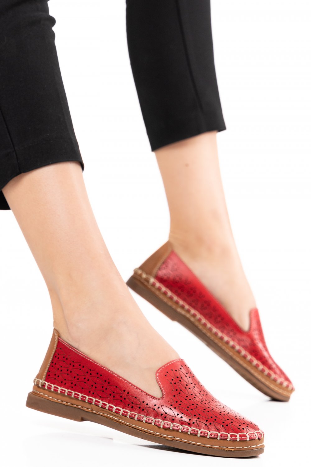 ESPADRILE ROSII PIELE NATURALA 4PC18-2