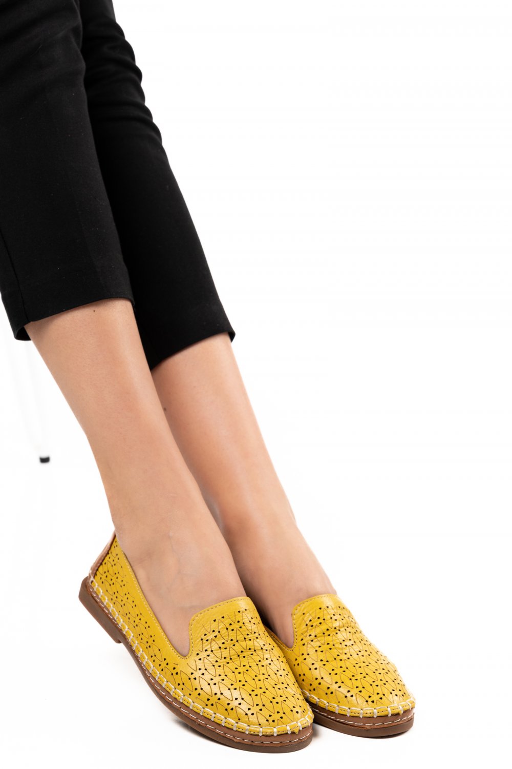 ESPADRILE GALBENE PIELE NATURALA 4PC18-2