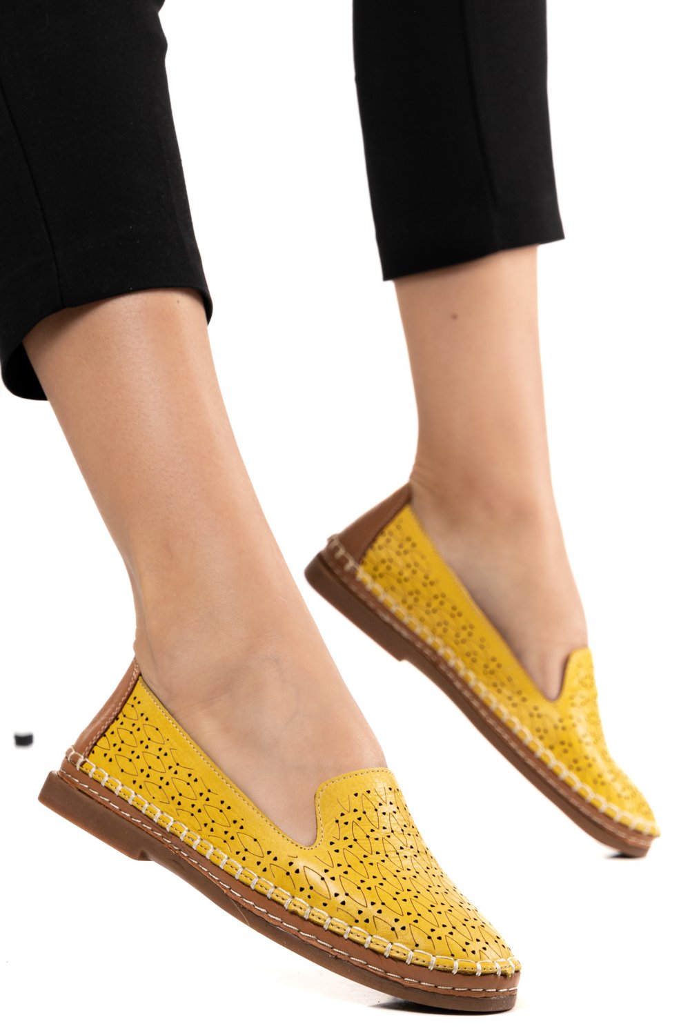 ESPADRILE GALBENE PIELE NATURALA 4PC18-2