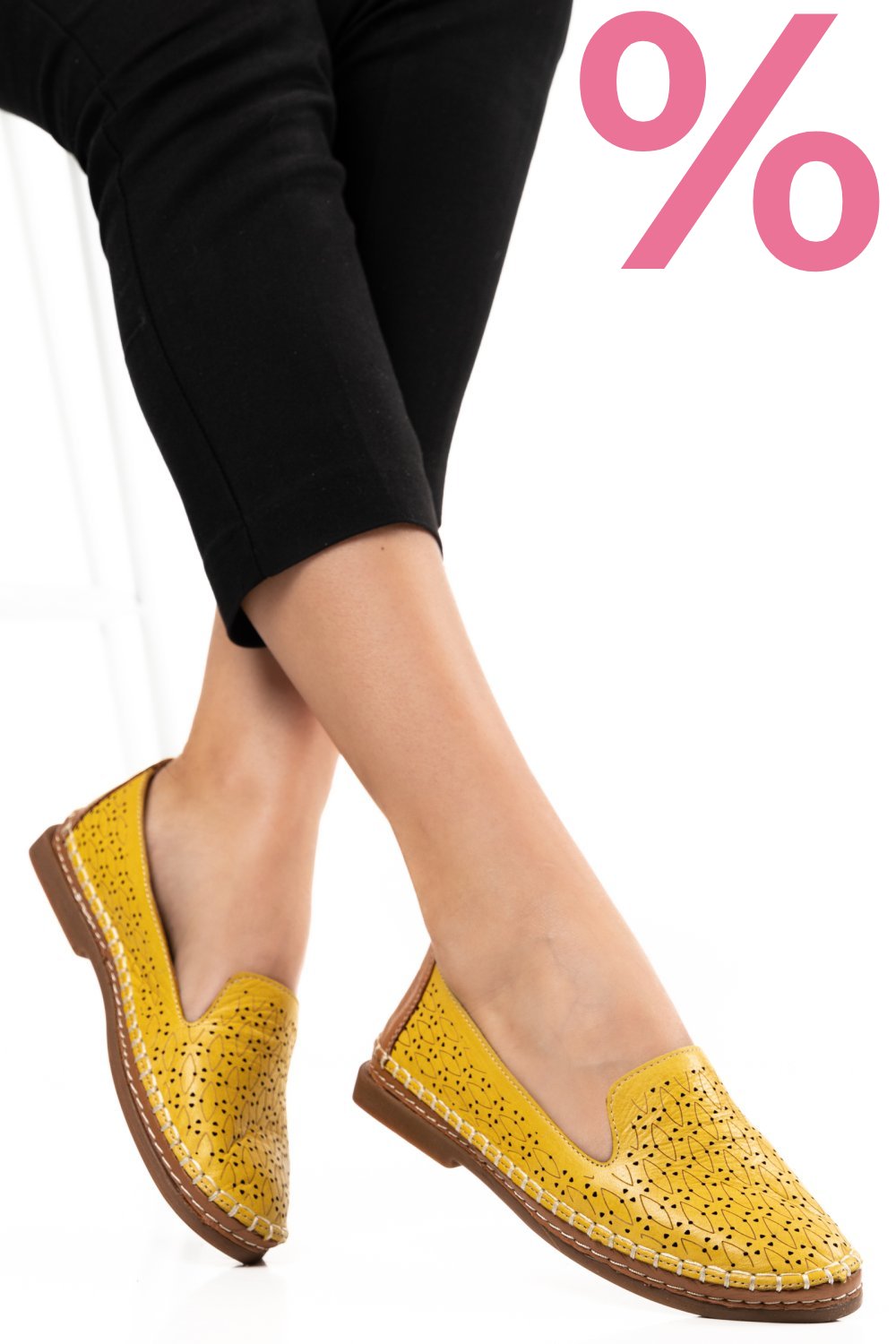 ESPADRILE GALBENE PIELE NATURALA 4PC18-2