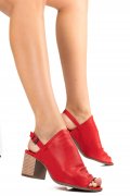 SANDALE ROSII PIELE NATURALA 9PC023