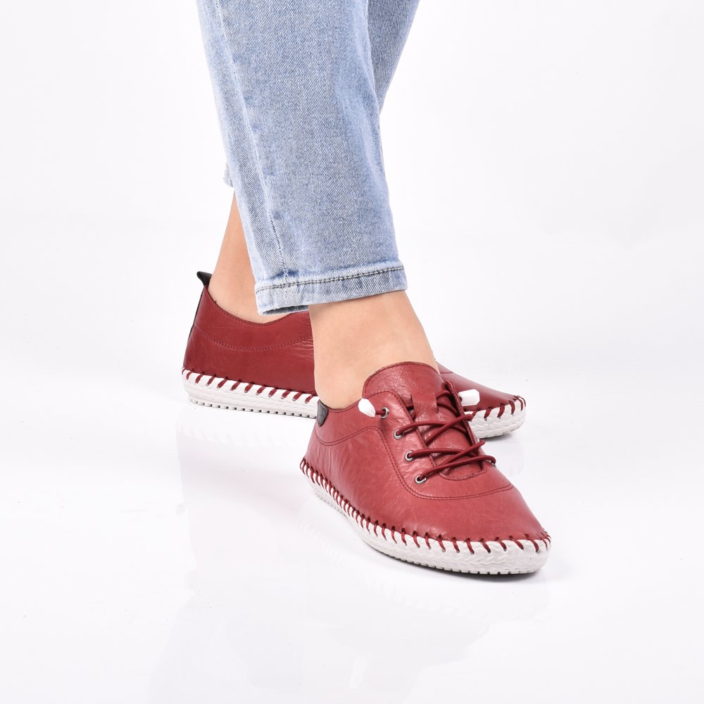 PANTOFI SPORT BORDO PIELE NATURALA MADALINA