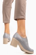 BOTINE GRI DESCHIS PIELE NATURALA 0PC17