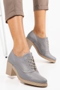 BOTINE GRI DESCHIS PIELE NATURALA 0PC17