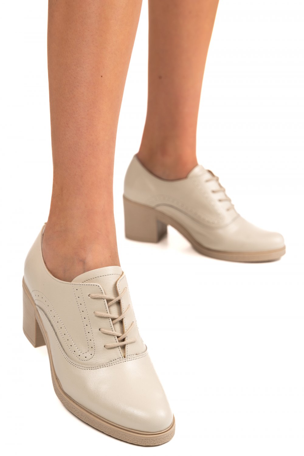 BOTINE BEJ PIELE NATURALA 0PC17