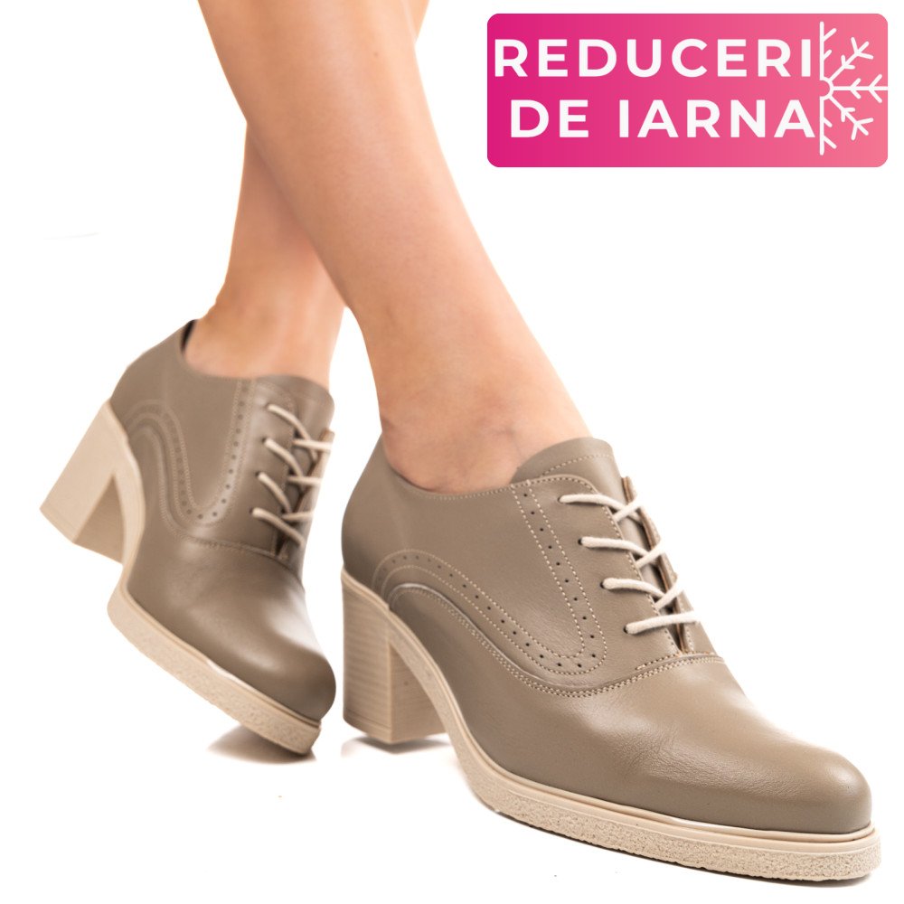 BOTINE TAUPE PIELE NATURALA 0PC17