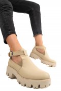 GHETE BEJ TALPA INALTA PIELE NATURALA 8PC51