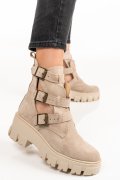 GHETE BEJ PIELE NATURALA INTOARSA 1PC90L