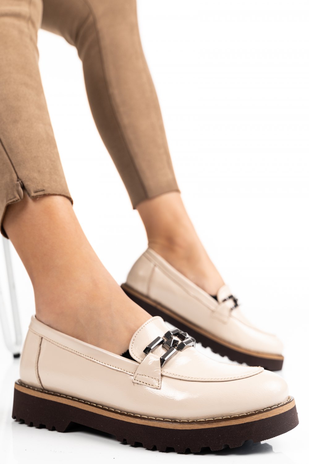 MOCASINI CREM PIELE NATURALA LACUITA 2PC21647NPK