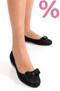 BALERINI NEGRU FLORAL PIELE NATURALA 4PC50