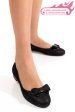 Balerini negru floral piele naturala 4pc50