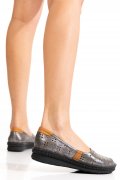 ESPADRILE PEWTER  PIELE NATURALA 2PC425