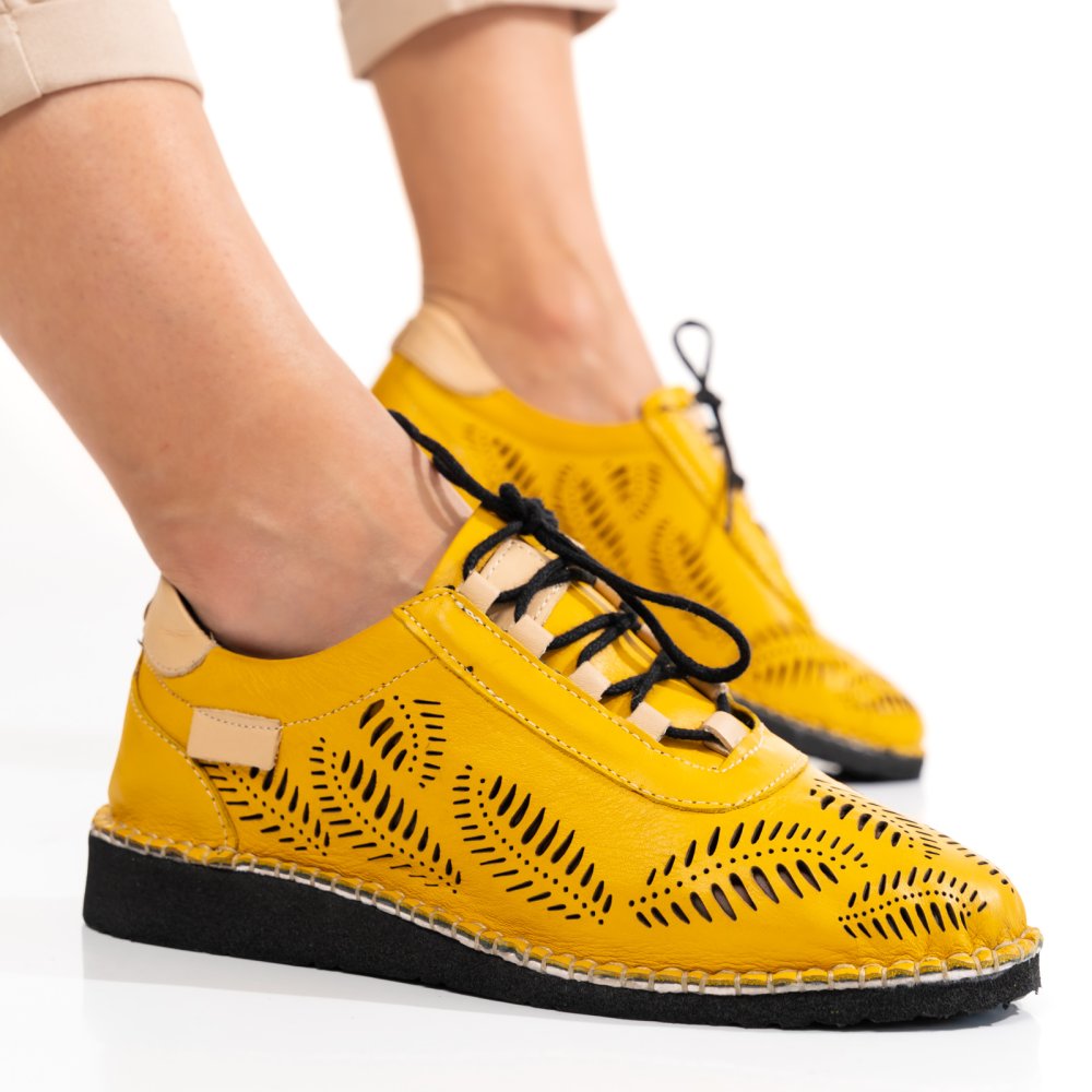 PANTOFI GALBENI PIELE NATURALA 6PC312