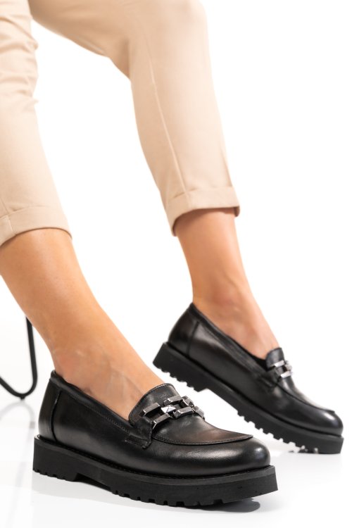 Mocasini negri piele naturala 2pc21647np
