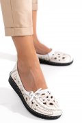 PANTOFI ALBI PIELE NATURALA 4PC03