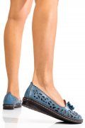 ESPADRILE ALBASTRE PIELE NATURALA 2PC386