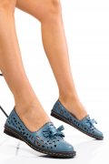ESPADRILE ALBASTRE PIELE NATURALA 2PC386