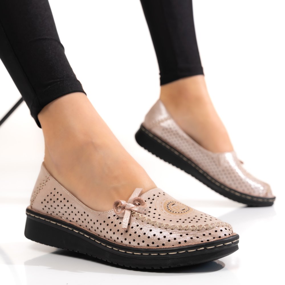 PANTOFI ROZ SIDEF PIELE NATURALA 4PC60
