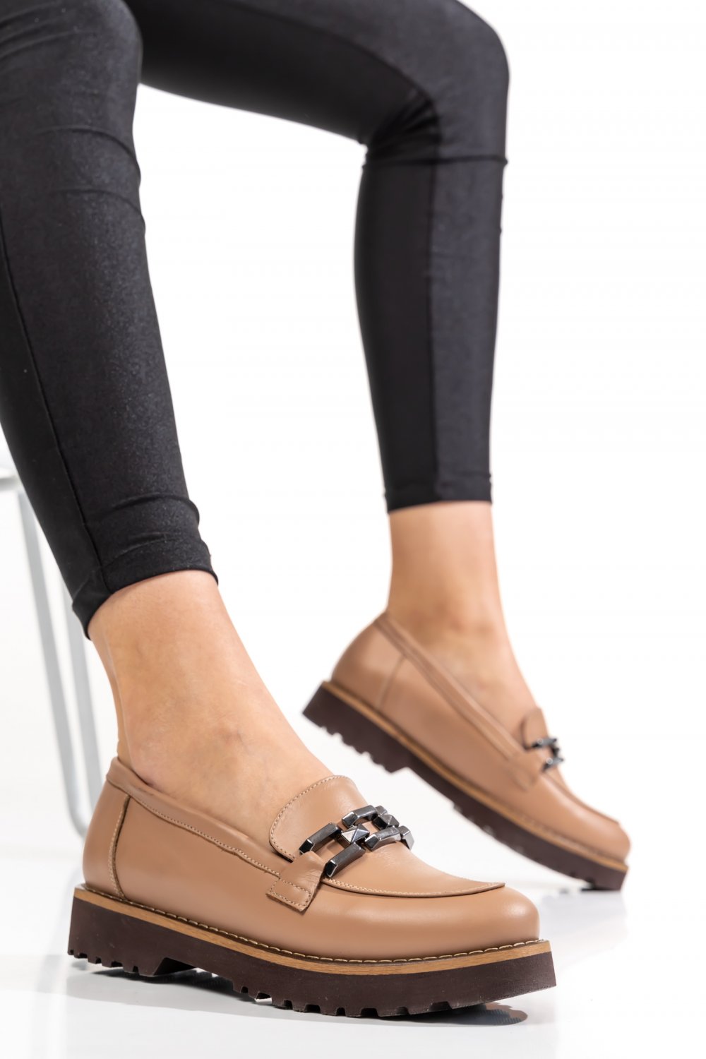 MOCASINI TAUPE PIELE NATURALA 2PC21647NP