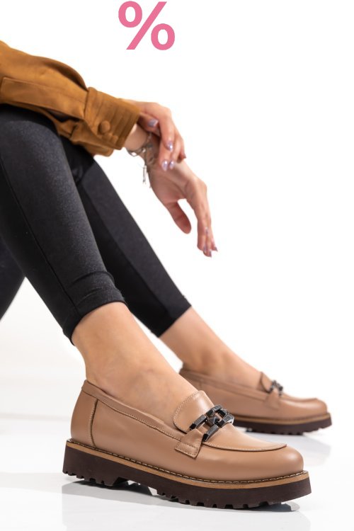 Mocasini taupe piele naturala 2pc21647np