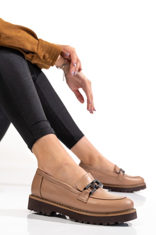 Mocasini taupe piele naturala 2pc21647np