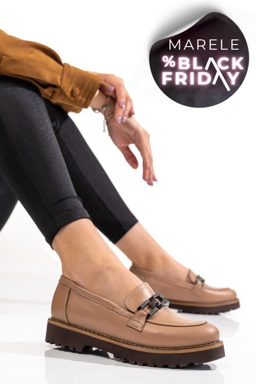 Mocasini taupe piele naturala 2pc21647np