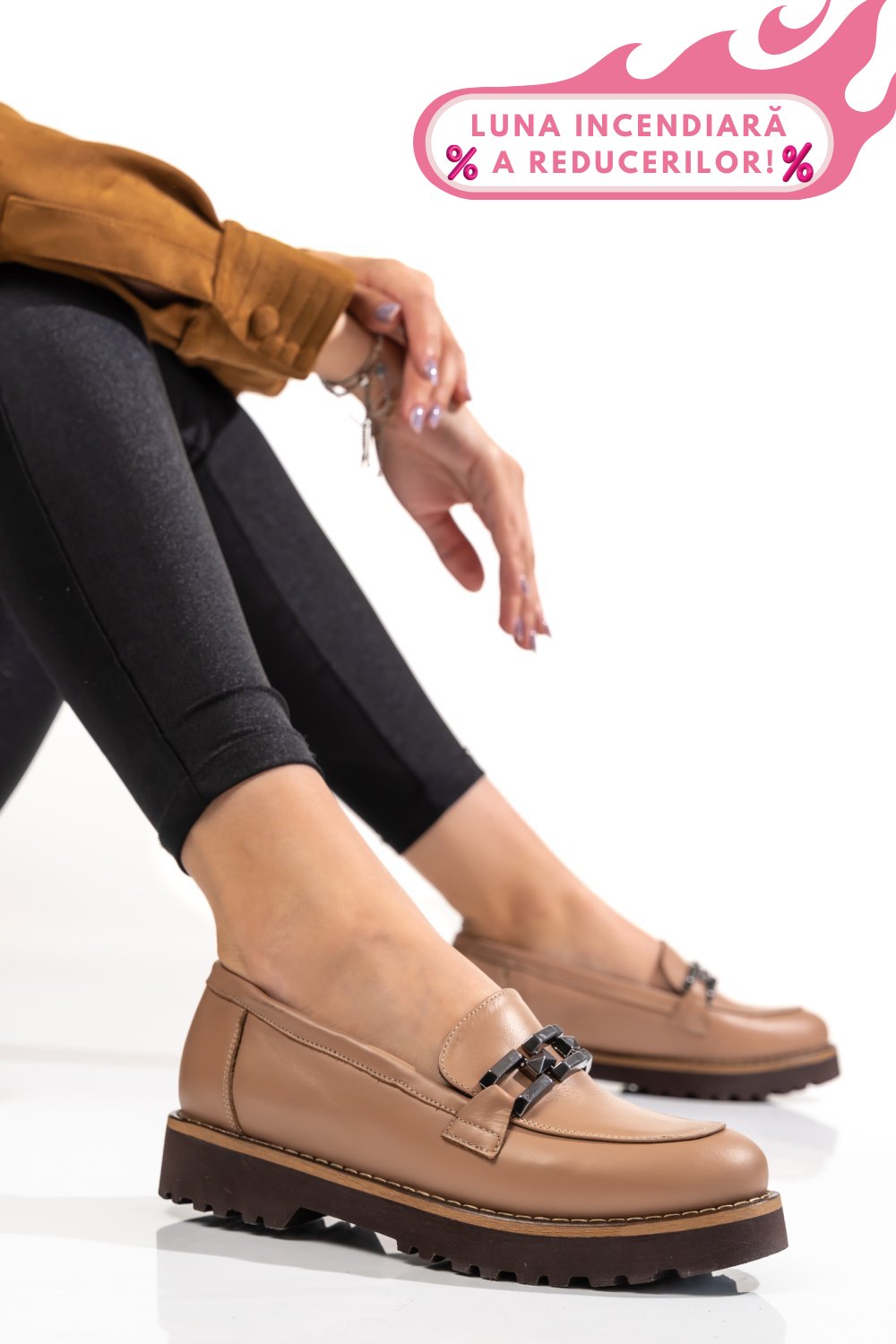 MOCASINI TAUPE PIELE NATURALA 2PC21647NP