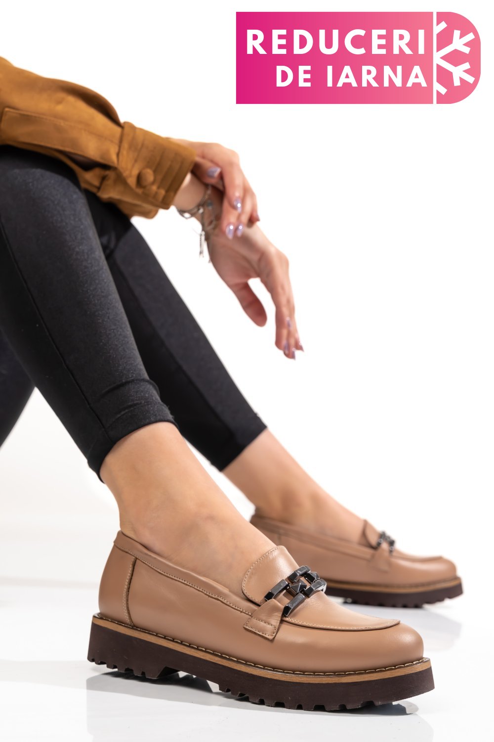 MOCASINI TAUPE PIELE NATURALA 2PC21647NP