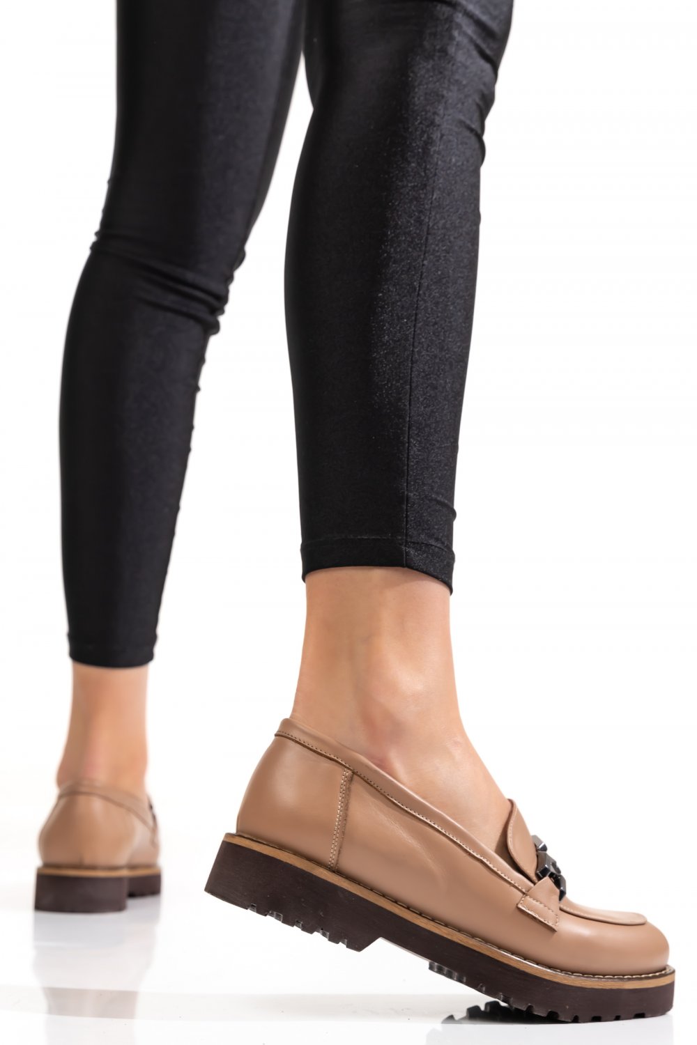 MOCASINI TAUPE PIELE NATURALA 2PC21647NP