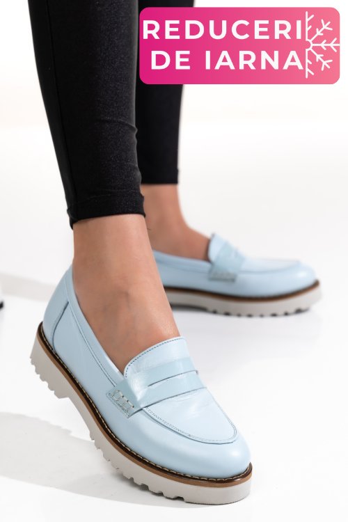 Mocasini bleu piele naturala 2pc21648np