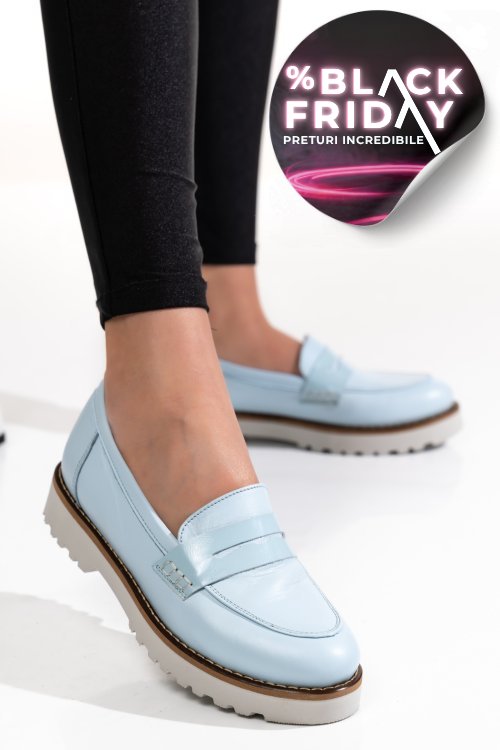 Mocasini bleu piele naturala 2pc21648np