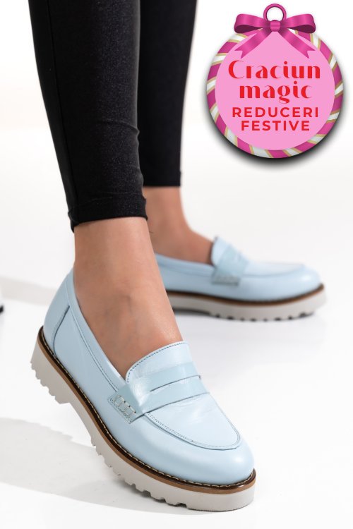 Mocasini bleu piele naturala 2pc21648np