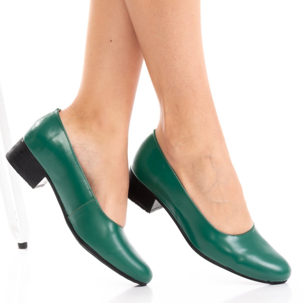 PANTOFI VERZI PIELE NATURALA 2PC040