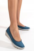 BALERINI ALBASTRI PIELE NATURALA INTOARSA APC206-22