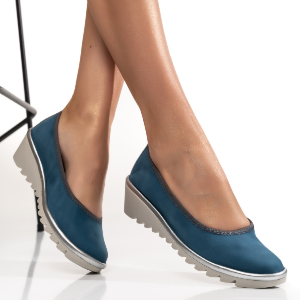 BALERINI ALBASTRI PIELE NATURALA INTOARSA APC206-22