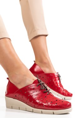 PANTOFI ROSII PIELE NATURALA BPC235-16