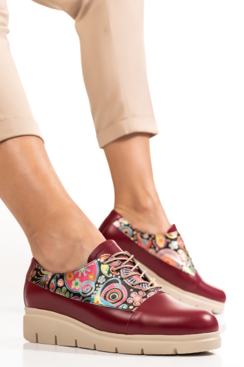 PANTOFI WINE PIELE NATURALA 2PC077