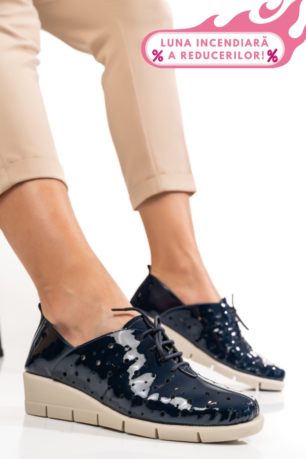 PANTOFI BLEUMARIN PIELE NATURALA LACUITA BPC235-16