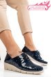 Pantofi bleumarin piele naturala lacuita bpc235-16