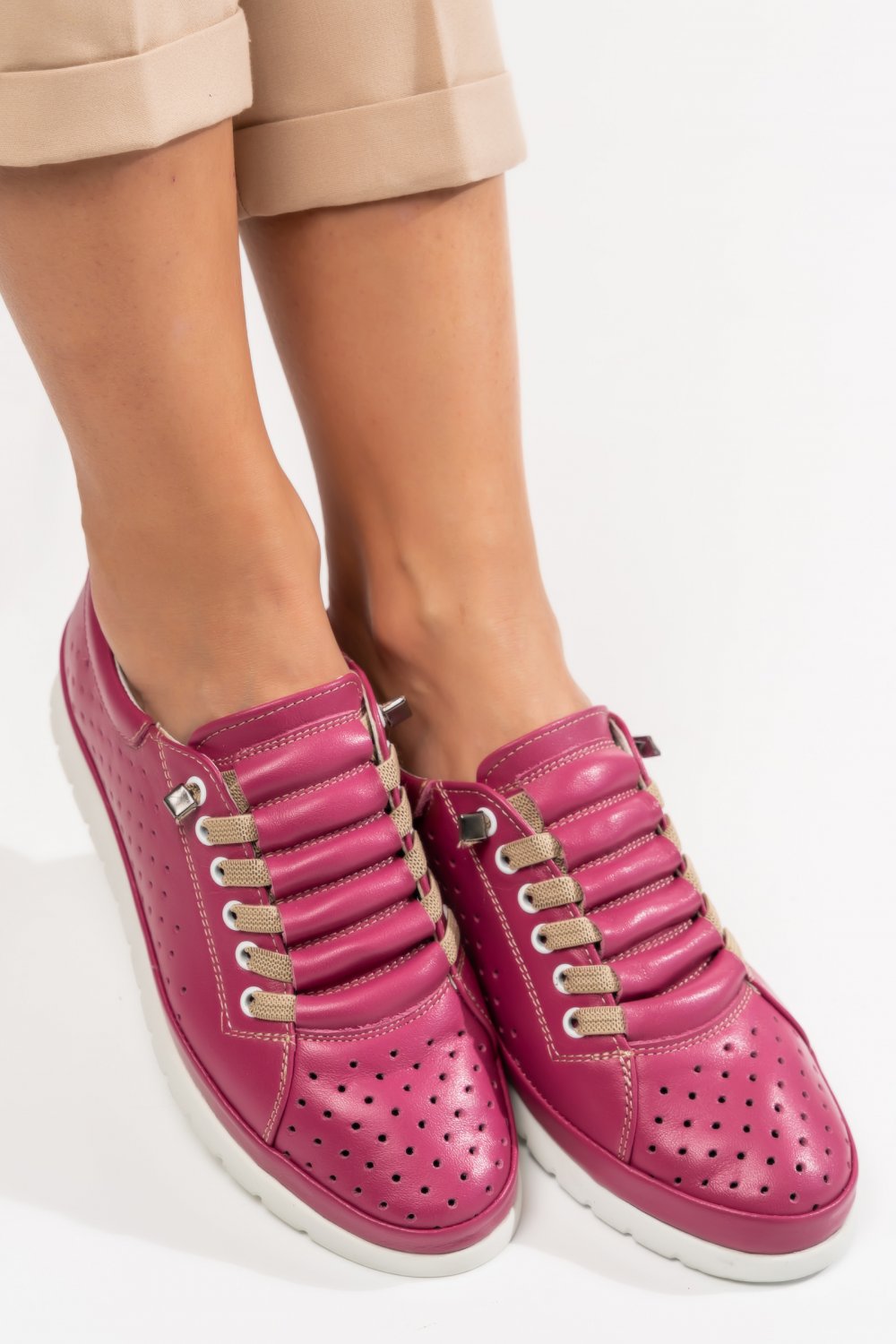 PANTOFI SPORT MOV PIELE NATURALA APCURA