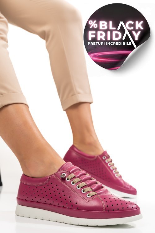 Pantofi sport mov piele naturala apcura