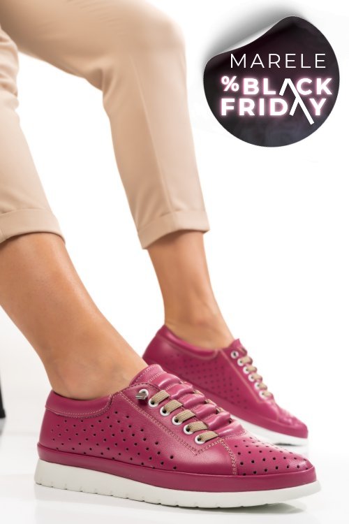 Pantofi sport mov piele naturala apcura