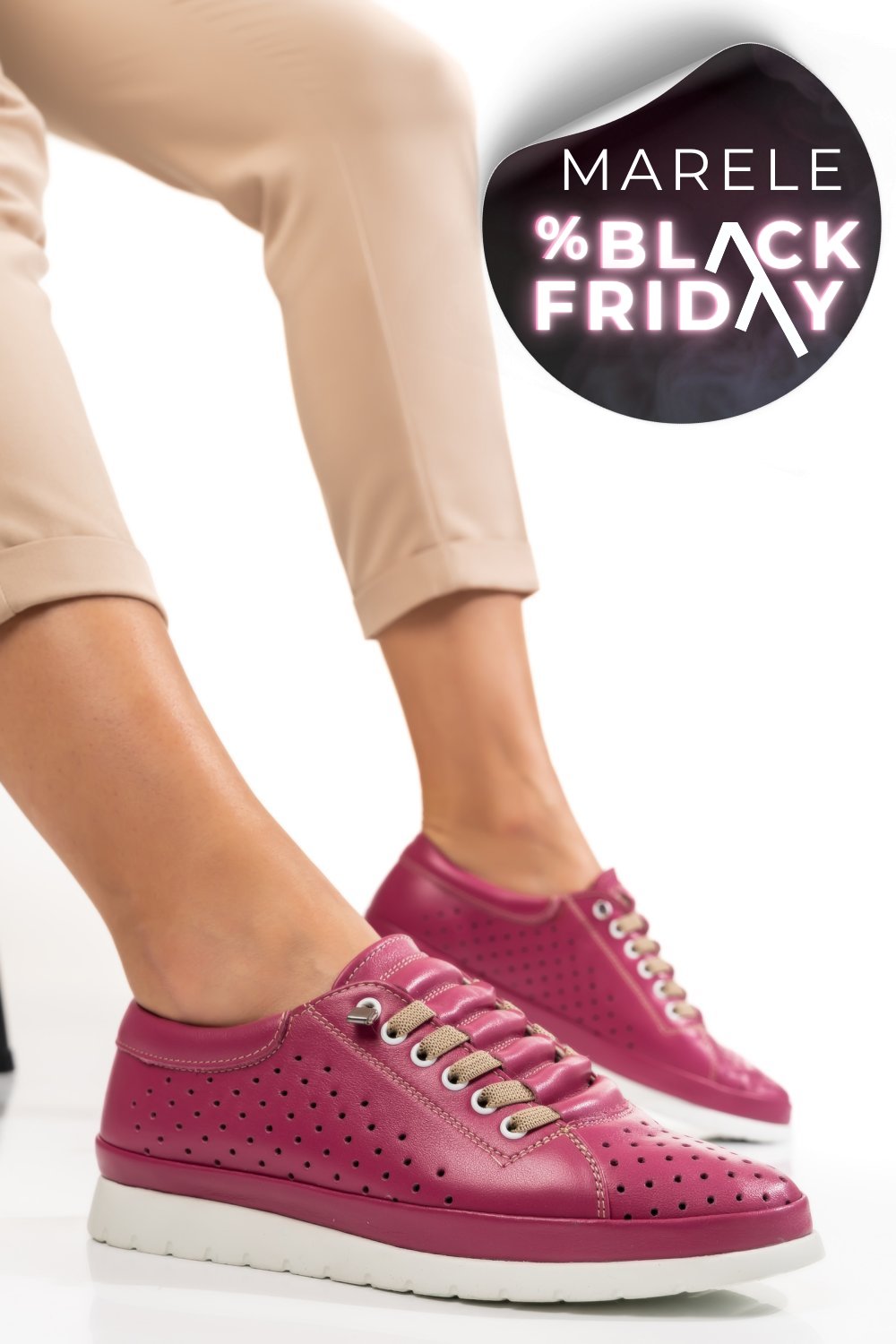 PANTOFI SPORT MOV PIELE NATURALA APCURA