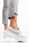 PANTOFI SPORT ALBI PIELE NATURALA 2PC027